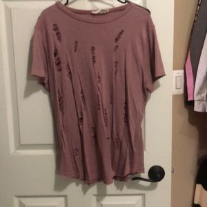 Lightweight distressed t shirt